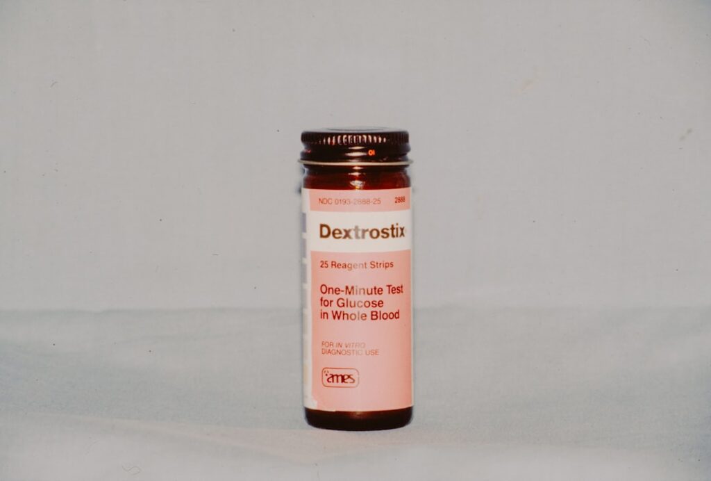 Bottle of dextrotabs for glucose and glucose