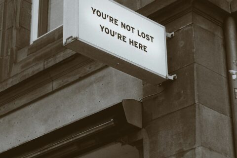 white and black signage