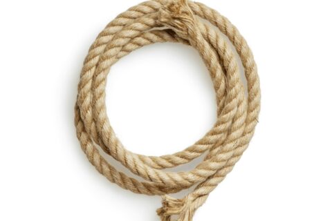 brown rope on white background